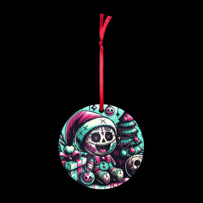 Cute Horror Holiday Christmas Nightmare Haunted Voodoo Doll Weirdcore Goth Grunge Acrylic Xmas Ornament