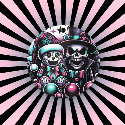 Spooky Skeleton Cute Horror Holiday Christmas Haunted Voodoo Doll Weirdcore Goth Grunge Acrylic Xmas Ornament