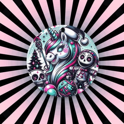 Spooky Horror Holiday Christmas Nightmare Unicorn Weirdcore Goth Grunge Acrylic Ornament