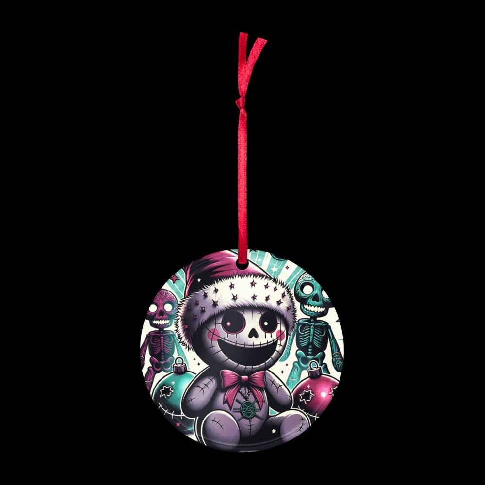 Spooky Skeletons Cute Horror Holiday Christmas Haunted Voodoo Doll Weirdcore Goth Grunge Acrylic Xmas Ornament