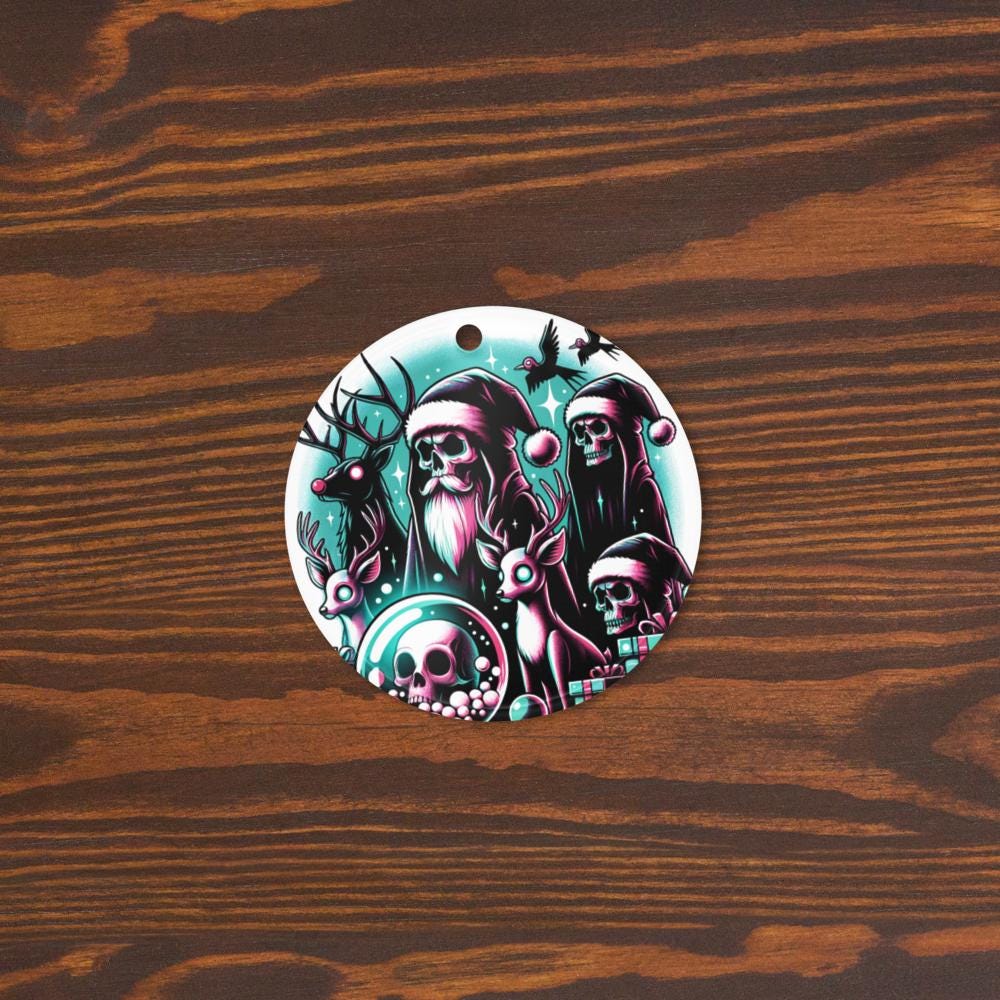 Cute Horror Holiday Christmas Haunted Krampus Weirdcore Goth Grunge Acrylic Xmas Ornament