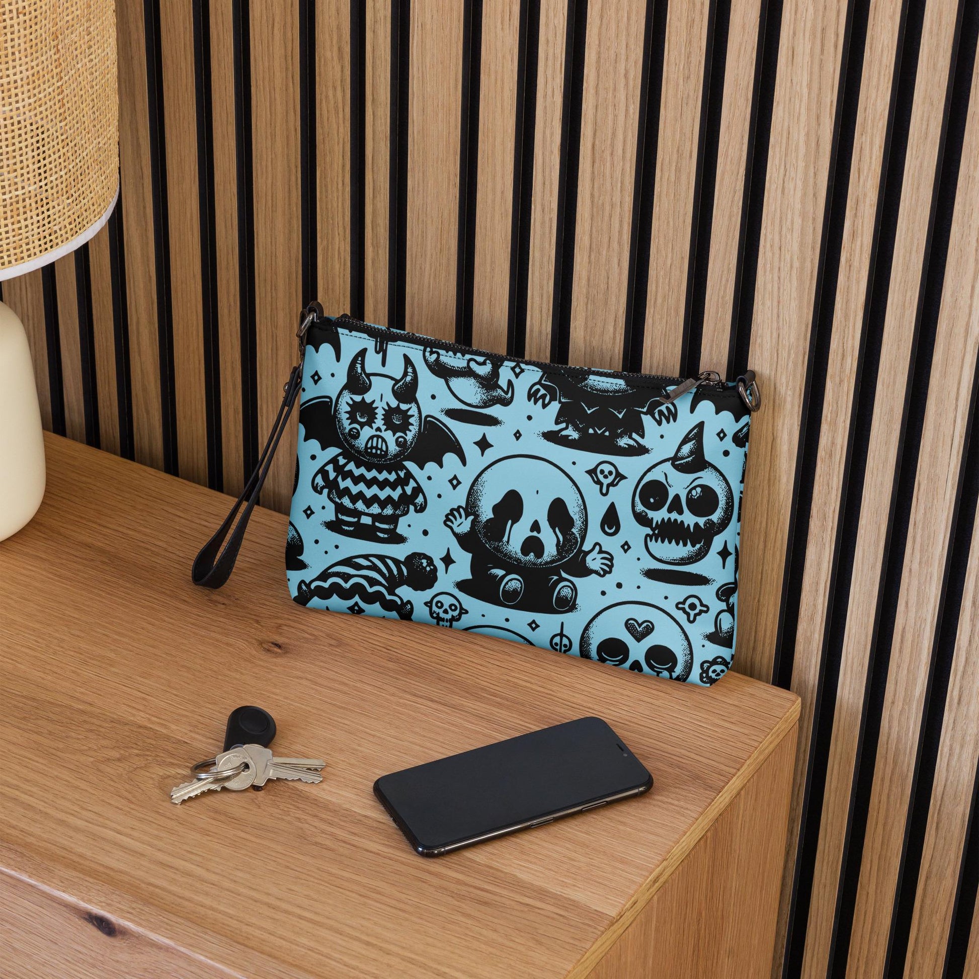 Weirdcore Pastel Goth Crying Bubble Skulls Punkrock Clutch Bag Gothic Grunge Purse Crossbody Bag