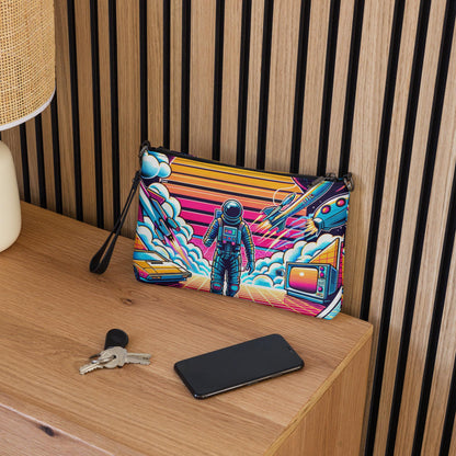 Retro Neon Goth Weirdcore Dreamscape Astronaut Punkrock Clutch Bag Gothic Grunge Purse Crossbody Bag
