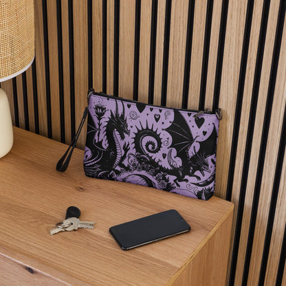 Purple Pastel Goth Kid Boy Drowning Out the Demons Weirdcore Dreamscape Punkrock Clutch Bag Gothic Grunge Purse Crossbody Bag
