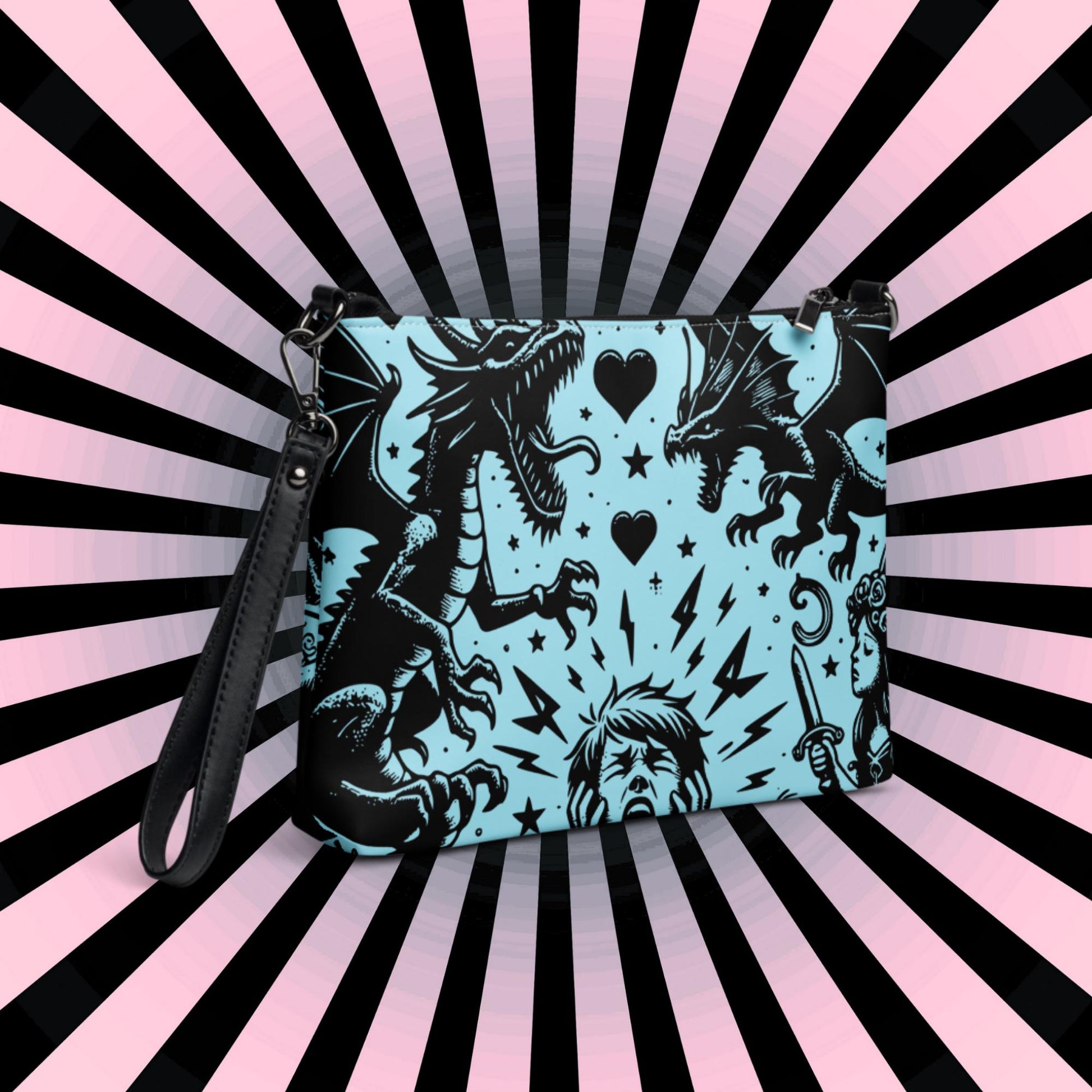 Goth Kid Screaming Nightmare Weirdcore Dreamscape Punkrock Clutch Bag Gothic Grunge Purse Crossbody Bag