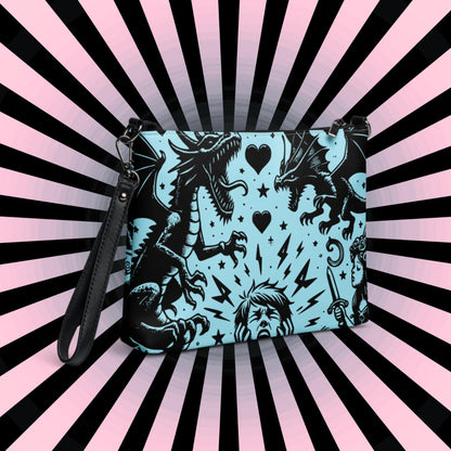 Goth Kid Screaming Nightmare Weirdcore Dreamscape Punkrock Clutch Bag Gothic Grunge Purse Crossbody Bag