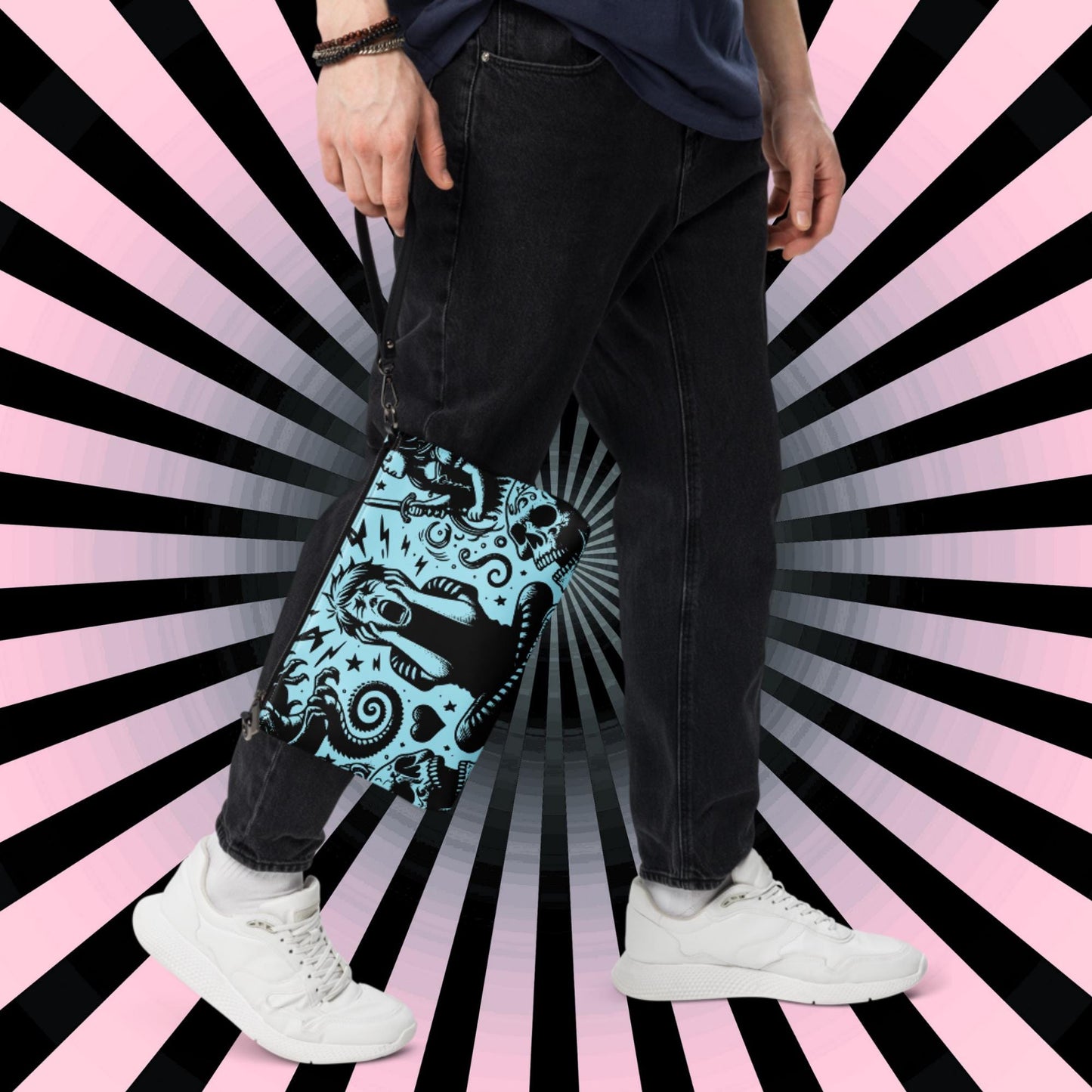 Goth Kid Screaming Nightmare Weirdcore Dreamscape Punkrock Clutch Bag Gothic Grunge Purse Crossbody Bag