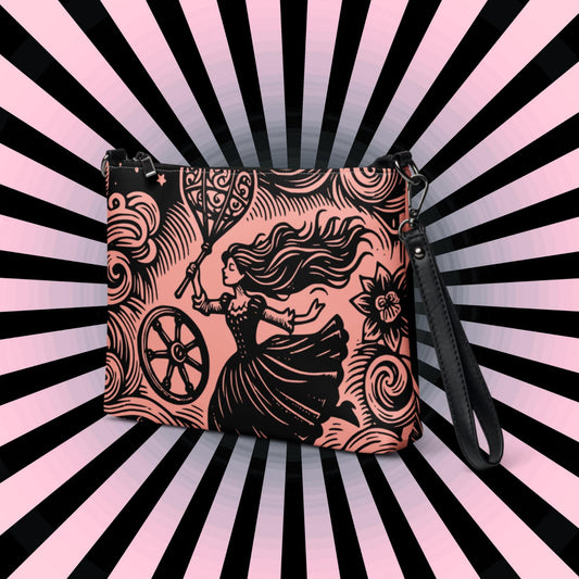 Pink Goth Dream Catcher Goddess Weirdcore Dreamscape Punkrock Clutch Bag Gothic Grunge Purse Crossbody Bag