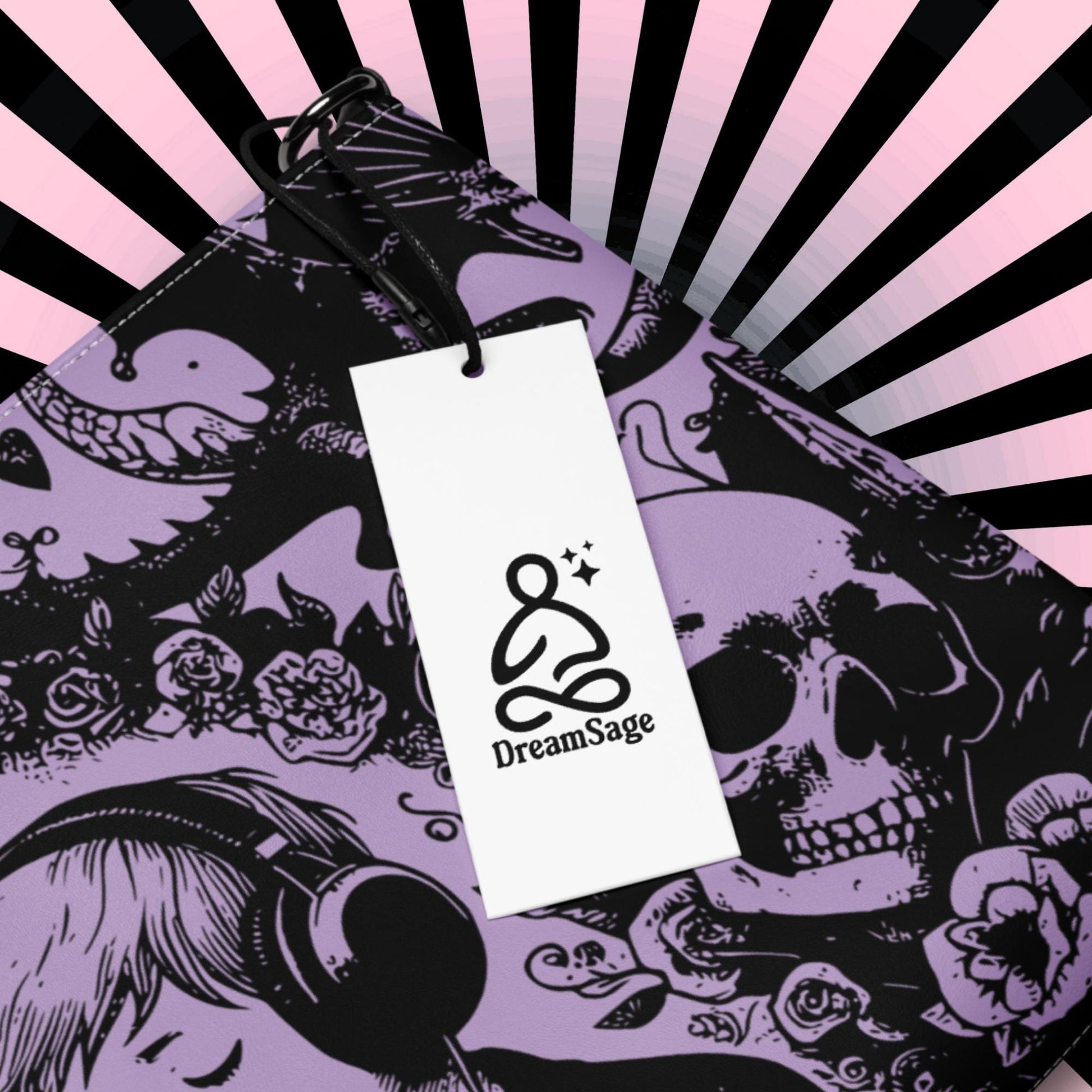 Purple Pastel Goth Kid Boy Drowning Out the Demons Weirdcore Dreamscape Punkrock Clutch Bag Gothic Grunge Purse Crossbody Bag