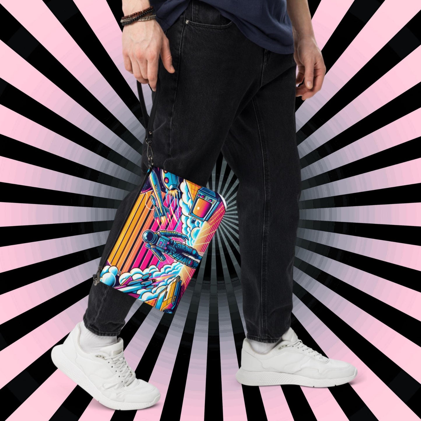 Retro Neon Goth Weirdcore Dreamscape Astronaut Punkrock Clutch Bag Gothic Grunge Purse Crossbody Bag