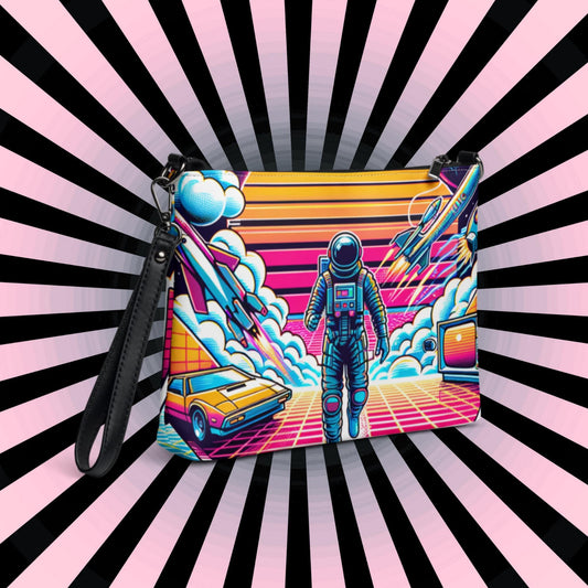 Retro Neon Goth Weirdcore Dreamscape Astronaut Punkrock Clutch Bag Gothic Grunge Purse Crossbody Bag