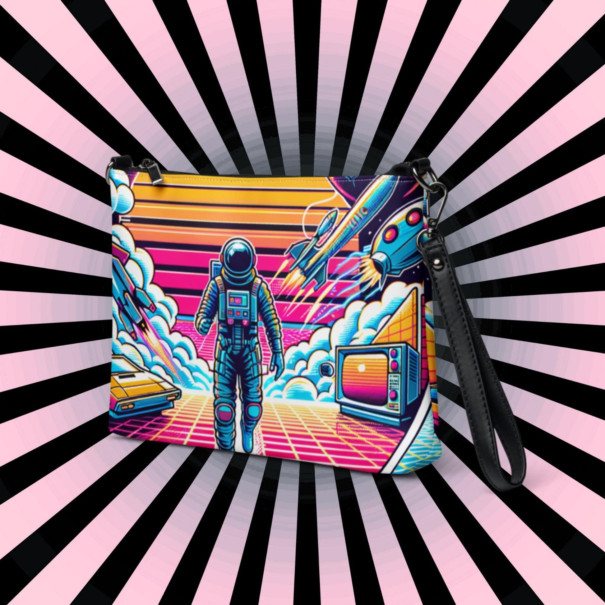 Retro Neon Goth Weirdcore Dreamscape Astronaut Punkrock Clutch Bag Gothic Grunge Purse Crossbody Bag