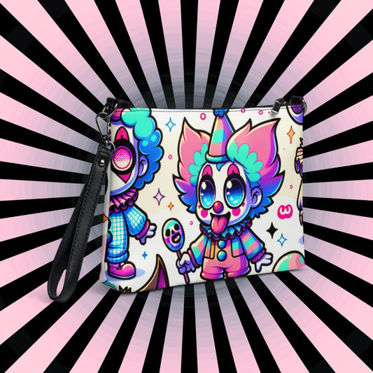 Neon Goth Weirdcore Bubble Anime Punkrock Clowns Clutch Bag Gothic Grunge Purse Crossbody Bag
