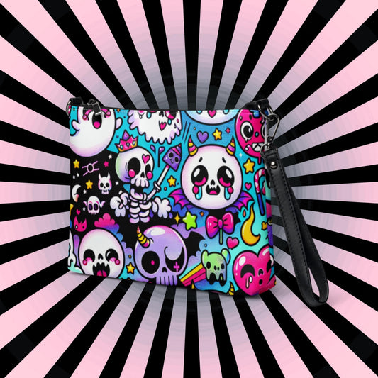 Neon Goth Horror Punkrock Weirdcore Bubble Candy Ghouls Pastel Goth Grunge Clutch Purse Crossbody Bag