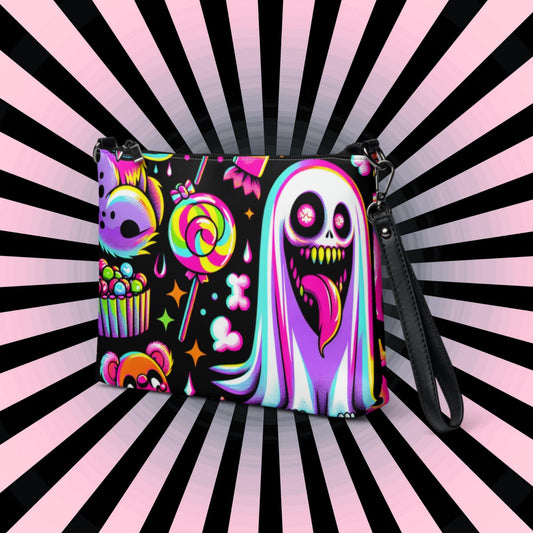 Neon Goth Horror Punkrock Weirdcore Ghosts Candy Pastel Goth Grunge Clutch Purse Crossbody Bag