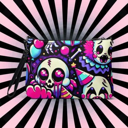 Creepy Cute Neon Goth Horror Punkrock Bubble Ghosts Weirdcore Pastel Goth Grunge Clutch Purse Crossbody Bag