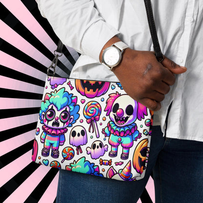 Weirdcore Pastel Goth Bubble Clowns Clowncore Punkrock Clutch Bag Gothic Grunge Purse Crossbody Bag