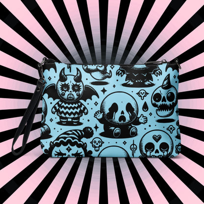 Weirdcore Pastel Goth Crying Bubble Skulls Punkrock Clutch Bag Gothic Grunge Purse Crossbody Bag