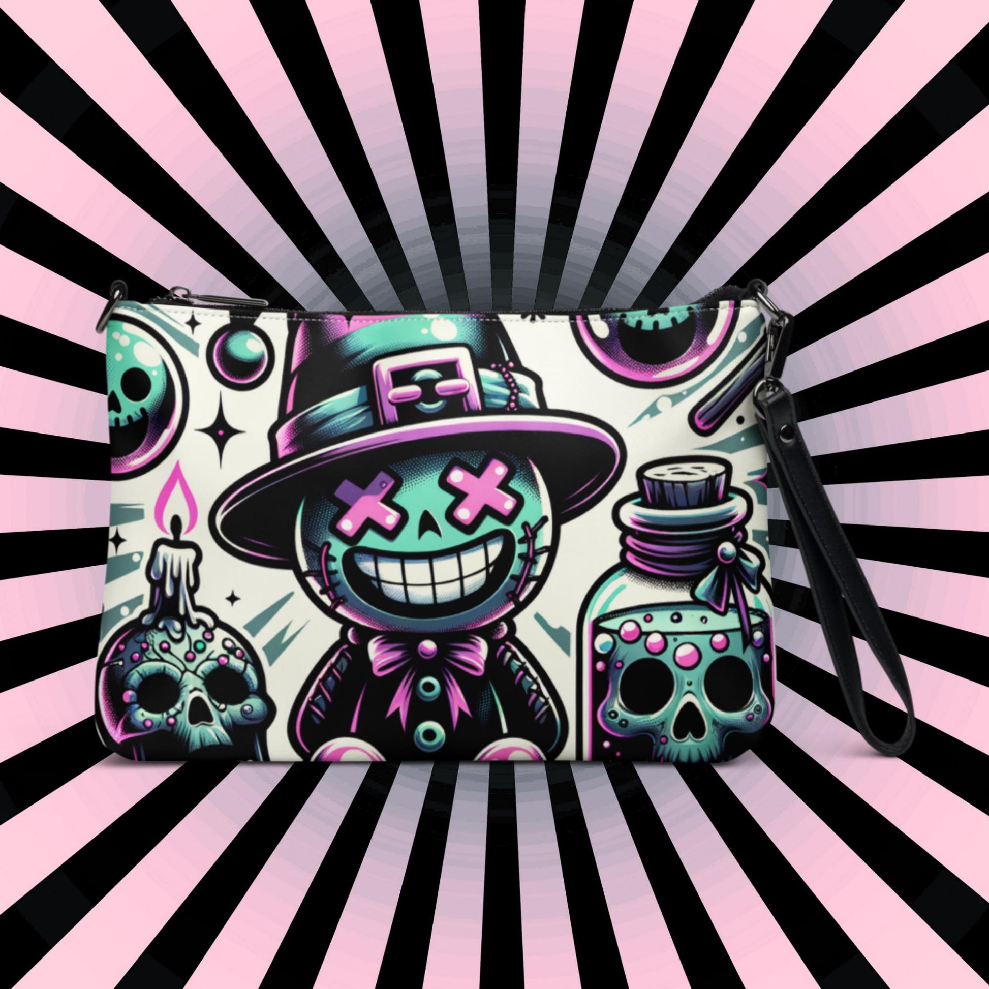 Weirdcore Pastel Goth Voodoo boy Punkrock Clutch Bag Gothic Grunge Purse Crossbody Bag