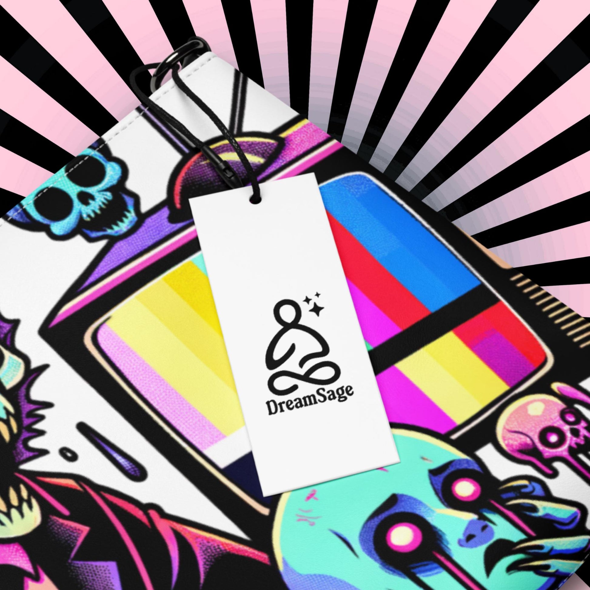 Weirdcore Pastel Goth Scene Zombie TV Punkrock Clutch Bag Gothic Grunge Purse Crossbody Bag