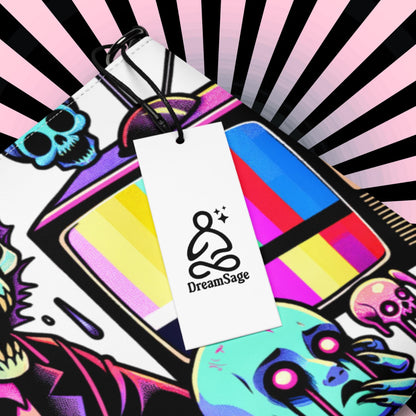 Weirdcore Pastel Goth Scene Zombie TV Punkrock Clutch Bag Gothic Grunge Purse Crossbody Bag