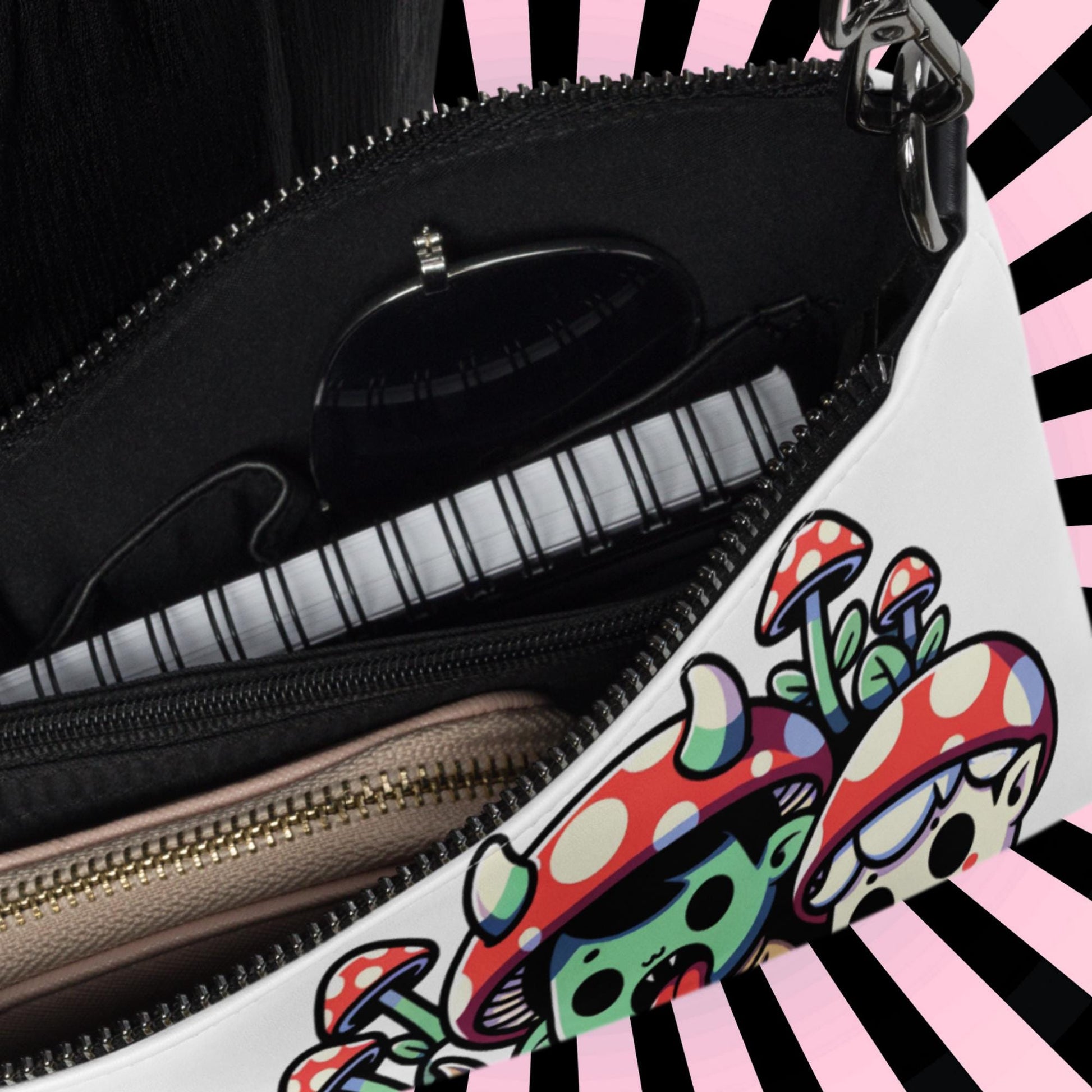 Weirdcore Pastel Goth Scene Zombie Mushroom Kids Kidcore Clutch Bag Gothic Grunge Purse Crossbody Bag