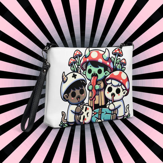 Weirdcore Pastel Goth Scene Zombie Mushroom Kids Kidcore Clutch Bag Gothic Grunge Purse Crossbody Bag