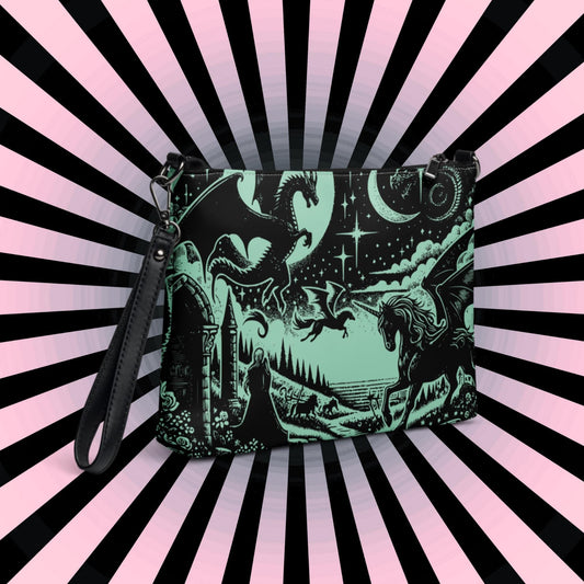 Jade Gothic Scene Pastel Goth Scene Dragon Unicorn Clutch Bag Gothic Grunge Purse Crossbody Bag