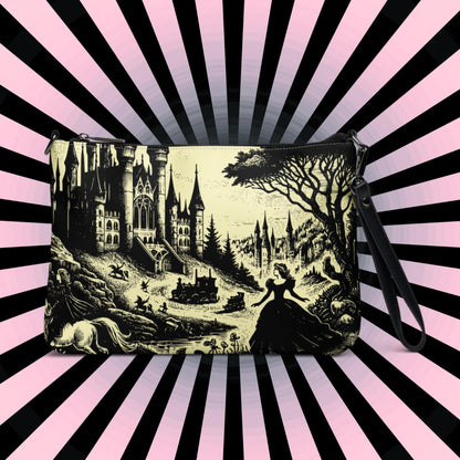 Yellow Pastel Goth Scene Goth Girl Castle Scenery Clutch Bag Gothic Grunge Purse Crossbody Bag
