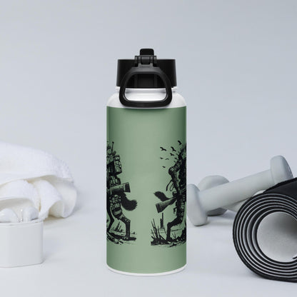 Creepy Warcore Hyena Grunge Goth Tumbler Stainless Steel Water Bottle with Straw & Lid