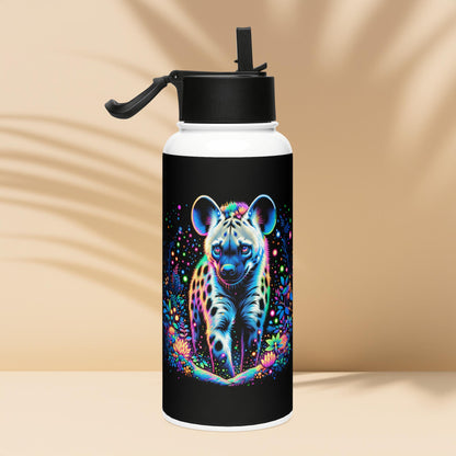 Enchanted Neon Goth Hyena Weirdcore Tumbler Stainless Steel Water Bottle with Straw & Lid