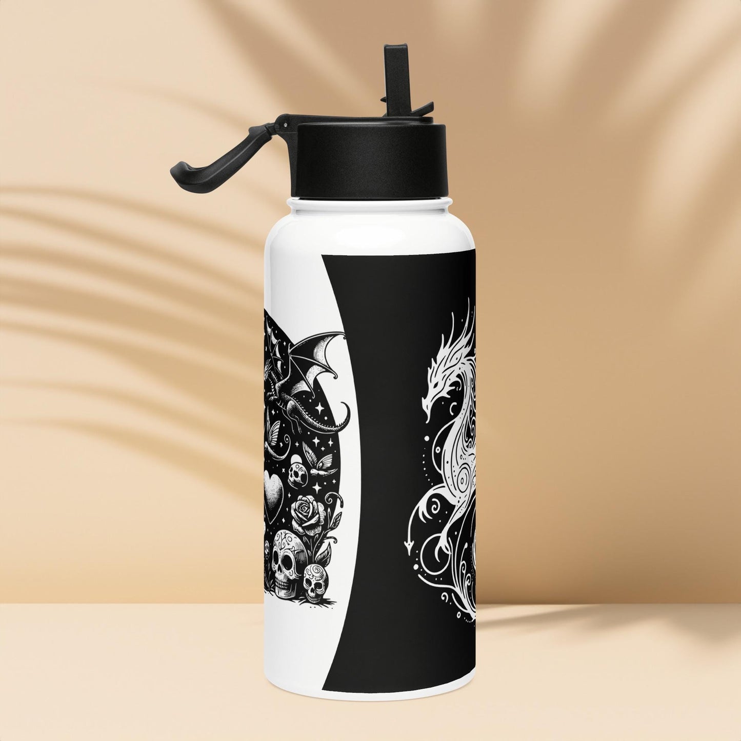 Darkcore Gothic Grunge Boy Starry Goth Night Tumbler Stainless Steel Water Bottle with Straw & Lid