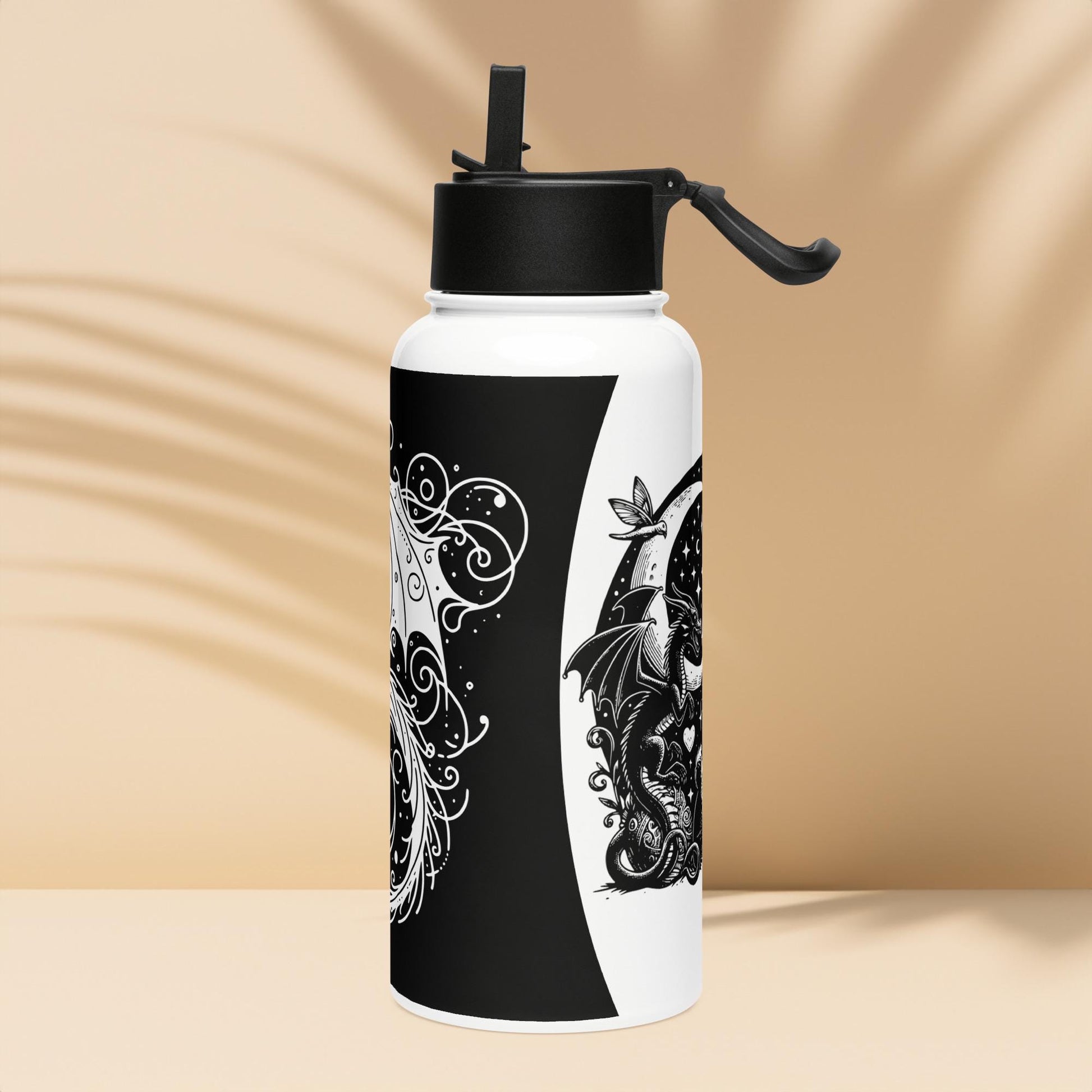 Darkcore Gothic Grunge Boy Starry Goth Night Tumbler Stainless Steel Water Bottle with Straw & Lid
