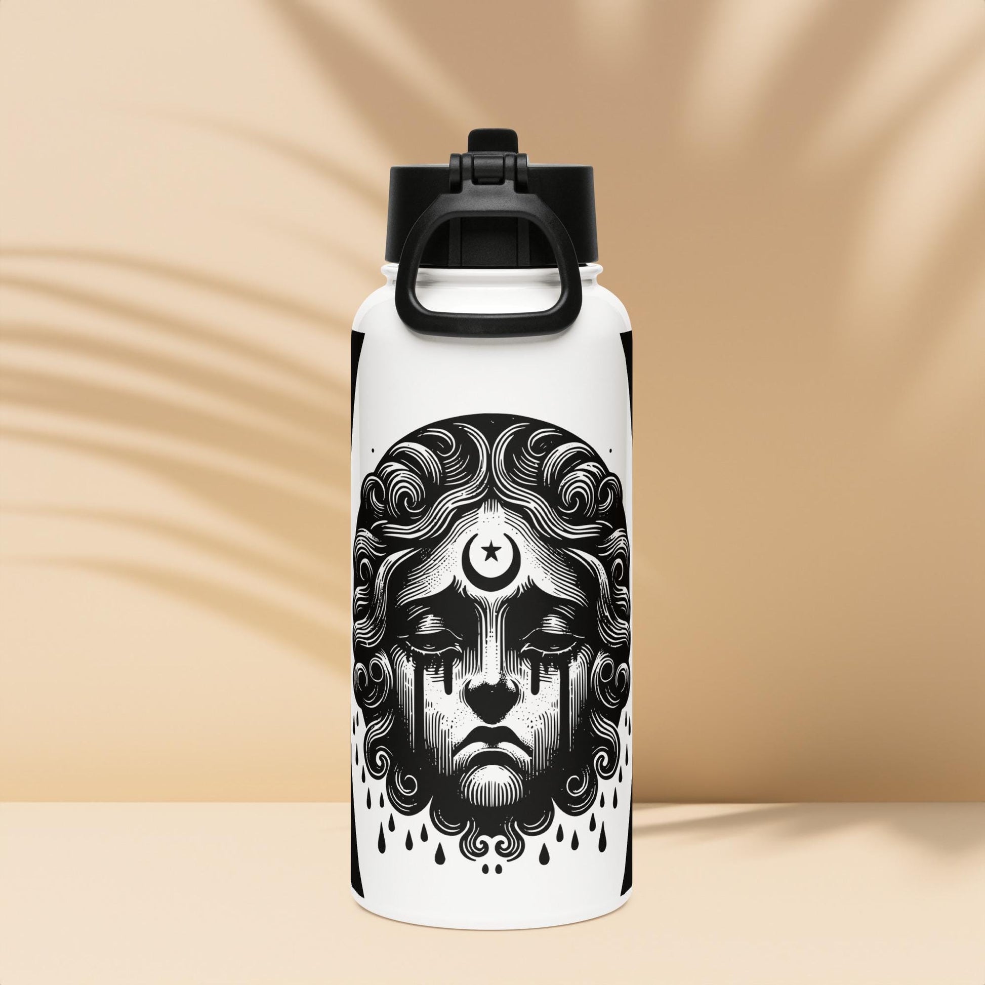 Goth Grunge Crying Cherub Darkcore Gothic Tumbler Stainless Steel Water Bottle with Straw & Lid