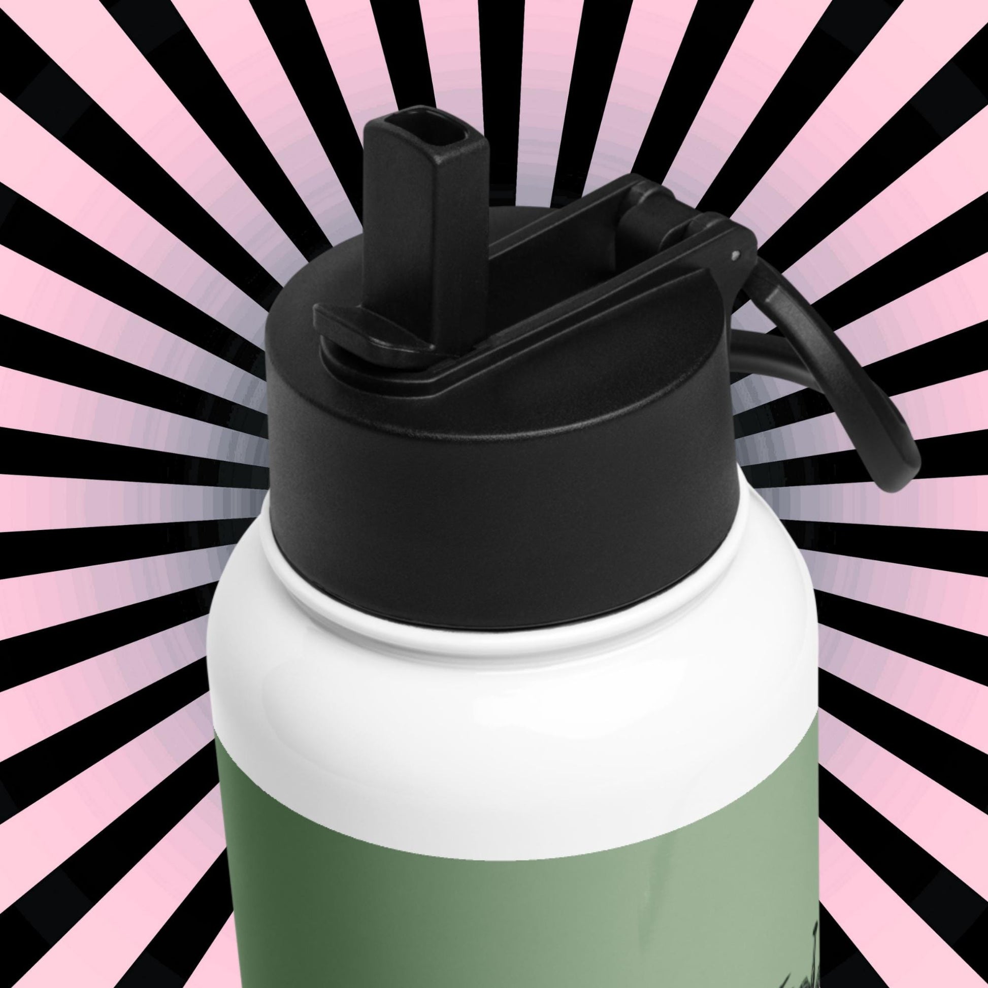 Creepy Warcore Hyena Grunge Goth Tumbler Stainless Steel Water Bottle with Straw & Lid
