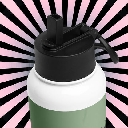 Creepy Warcore Hyena Grunge Goth Tumbler Stainless Steel Water Bottle with Straw & Lid