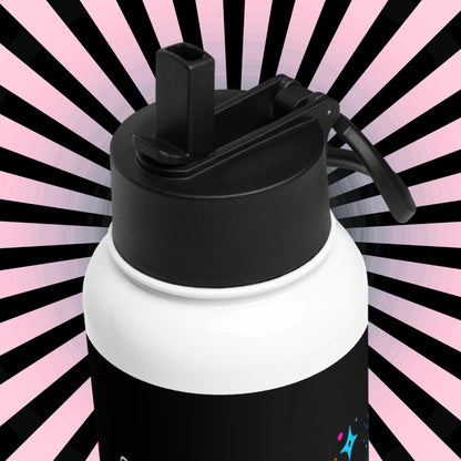 Magical Neon Goth Grunge Hyena Tumbler Stainless Steel Water Bottle with Straw & Lid