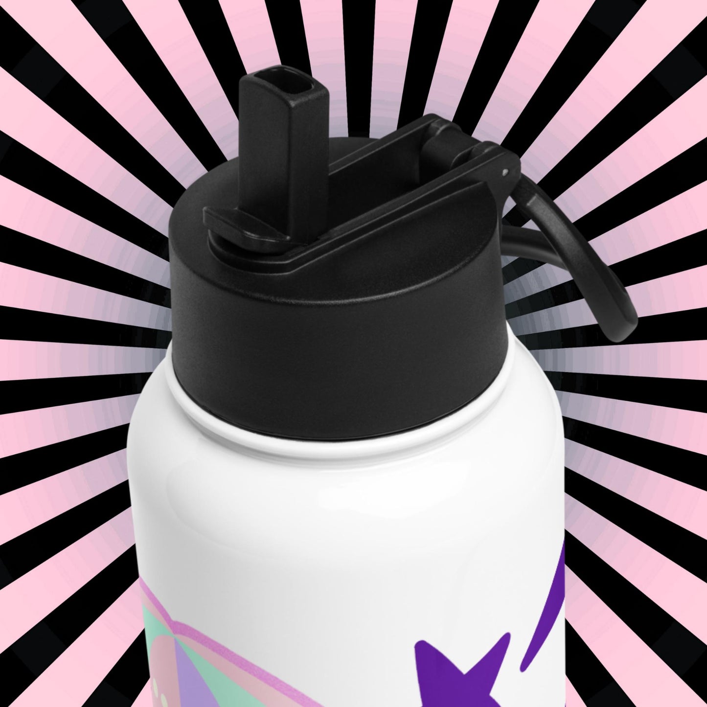 Creepy Cute Weirdcore Kawaii Medusa Pastel Goth Grunge Tumbler Stainless Steel Water Bottle with Straw & Lid