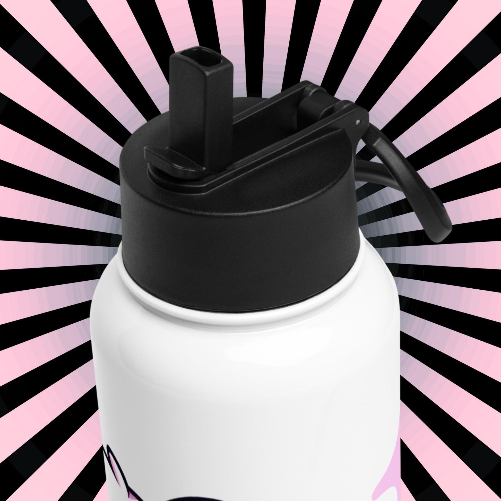 Creepy Cute Skeleton Weirdcore Pastel Grunge Opossum Tumbler Stainless Steel Water Bottle with Straw & Lid