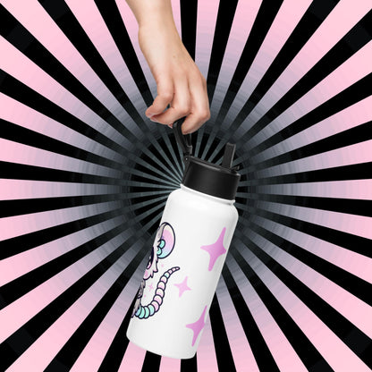 Creepy Cute Skeleton Weirdcore Pastel Grunge Opossum Tumbler Stainless Steel Water Bottle with Straw & Lid