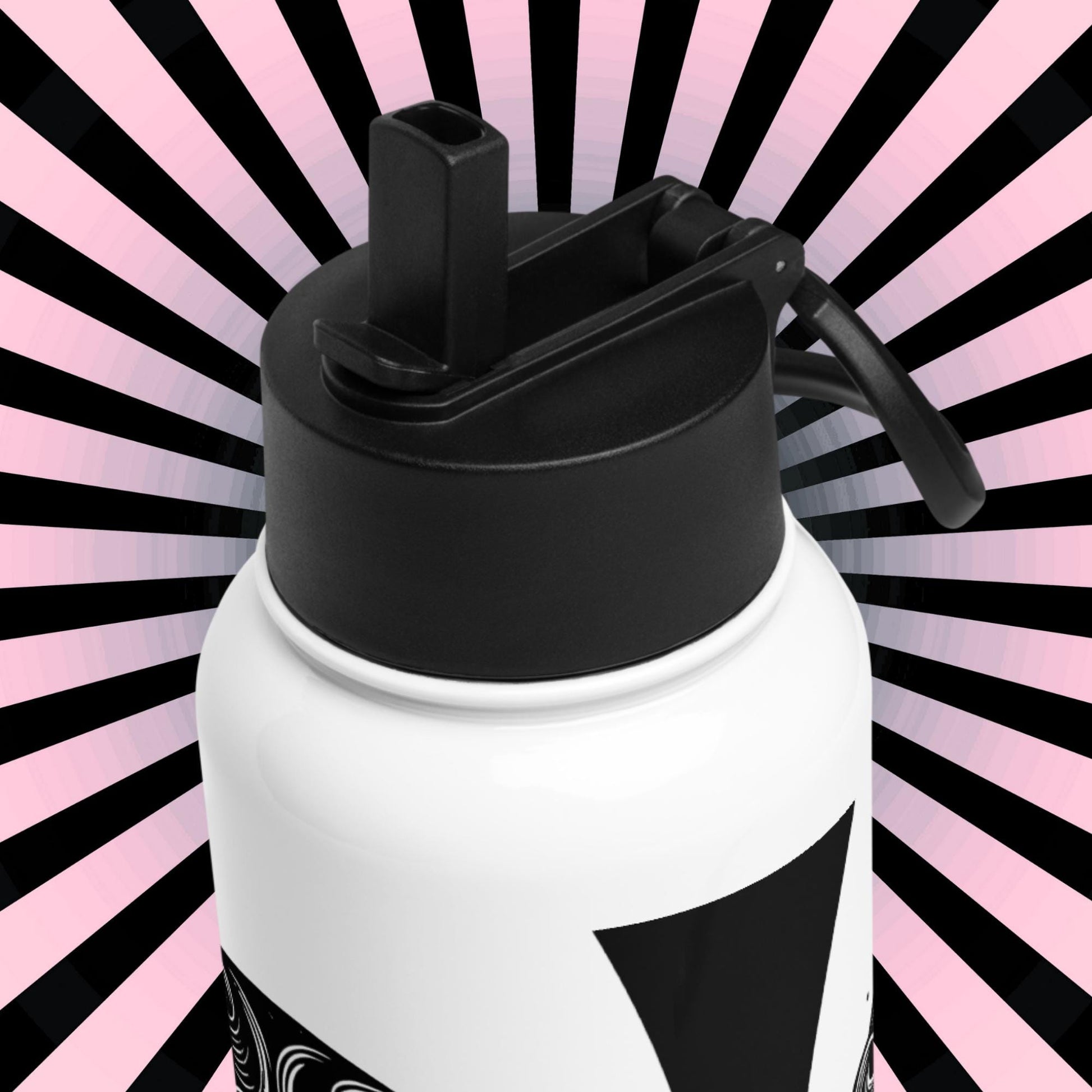 Goth Grunge Crying Cherub Darkcore Gothic Tumbler Stainless Steel Water Bottle with Straw & Lid