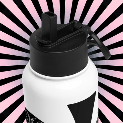 Goth Grunge Crying Cherub Darkcore Gothic Tumbler Stainless Steel Water Bottle with Straw & Lid
