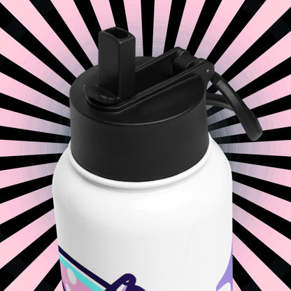 Creepy Cute Skeleton Weirdcore Pastel Grunge Unicorn Tumbler Stainless Steel Water Bottle with Straw & Lid