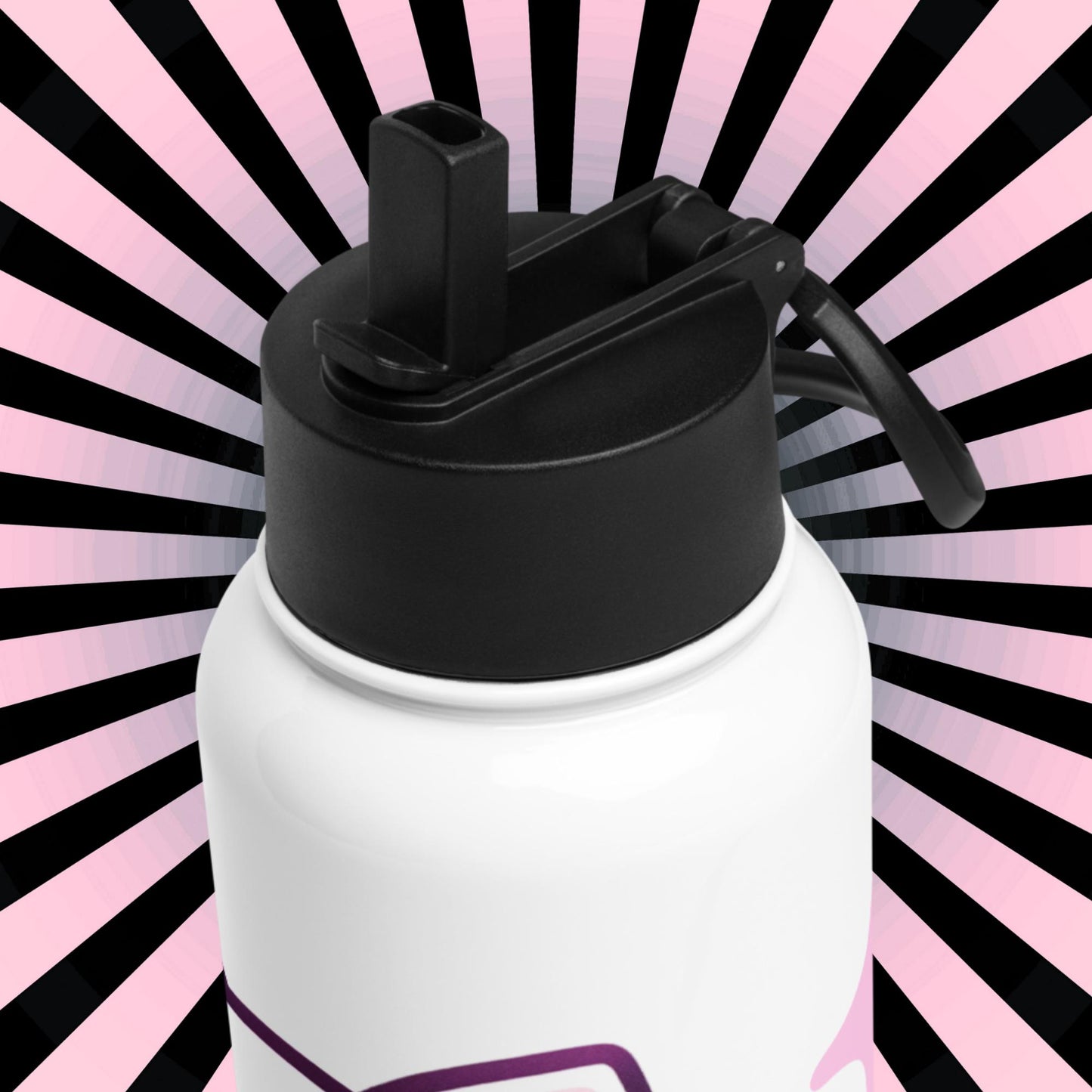 Creepy Cute Skeleton Weirdcore Pastel Grunge Kitty Cat Tumbler Stainless Steel Water Bottle with Straw & Lid