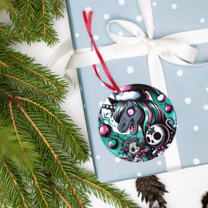 Spooky Cute Horror Holiday Christmas Nightmare Unicorn Weirdcore Goth Grunge Acrylic Xmas Ornament