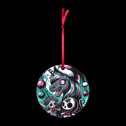 Spooky Cute Horror Holiday Christmas Nightmare Unicorn Weirdcore Goth Grunge Acrylic Xmas Ornament
