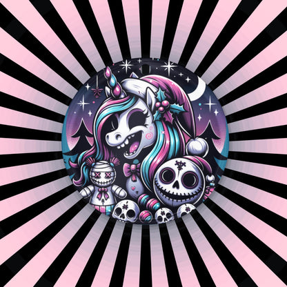 Horror Christmas Nightmare Unicorn Weirdcore Goth Grunge Acrylic Ornament