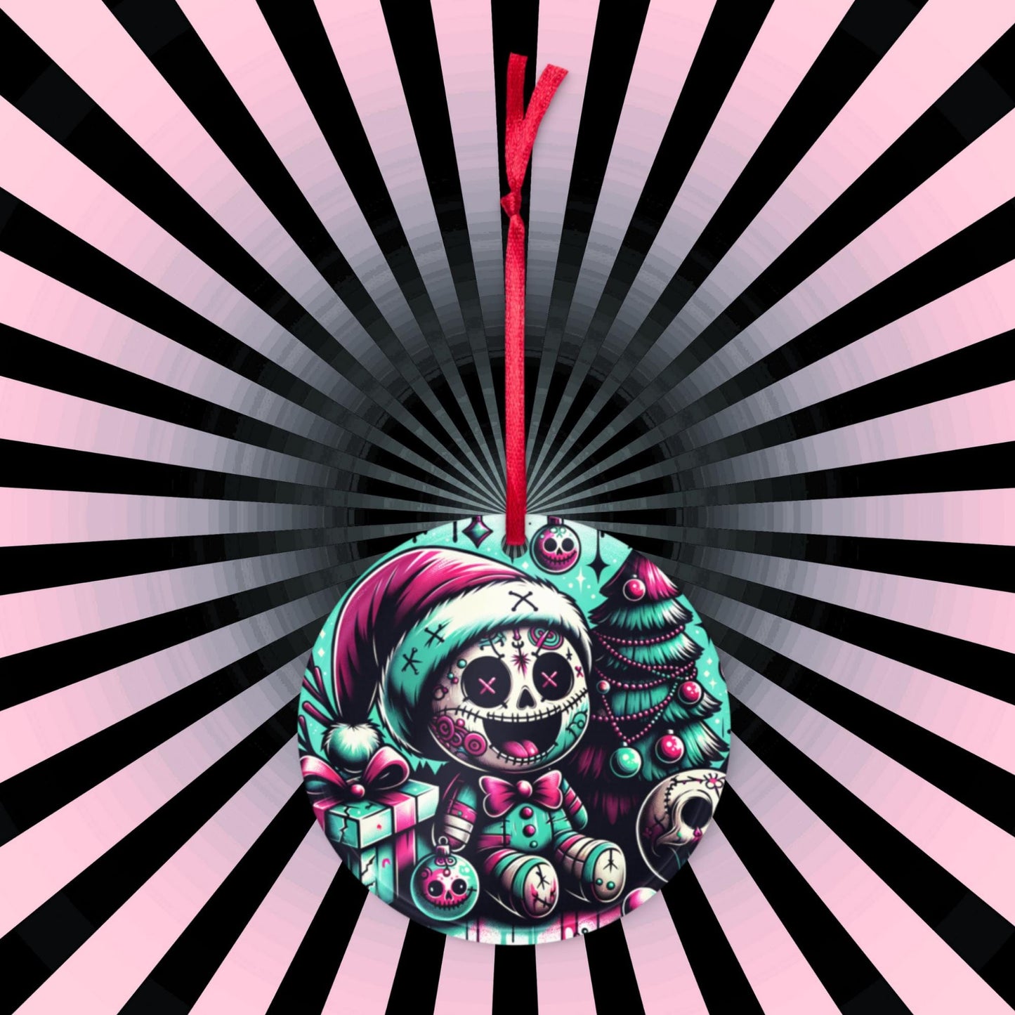 Cute Horror Holiday Christmas Nightmare Haunted Voodoo Doll Weirdcore Goth Grunge Acrylic Xmas Ornament