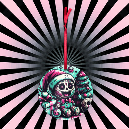 Cute Horror Holiday Christmas Nightmare Haunted Voodoo Doll Weirdcore Goth Grunge Acrylic Xmas Ornament
