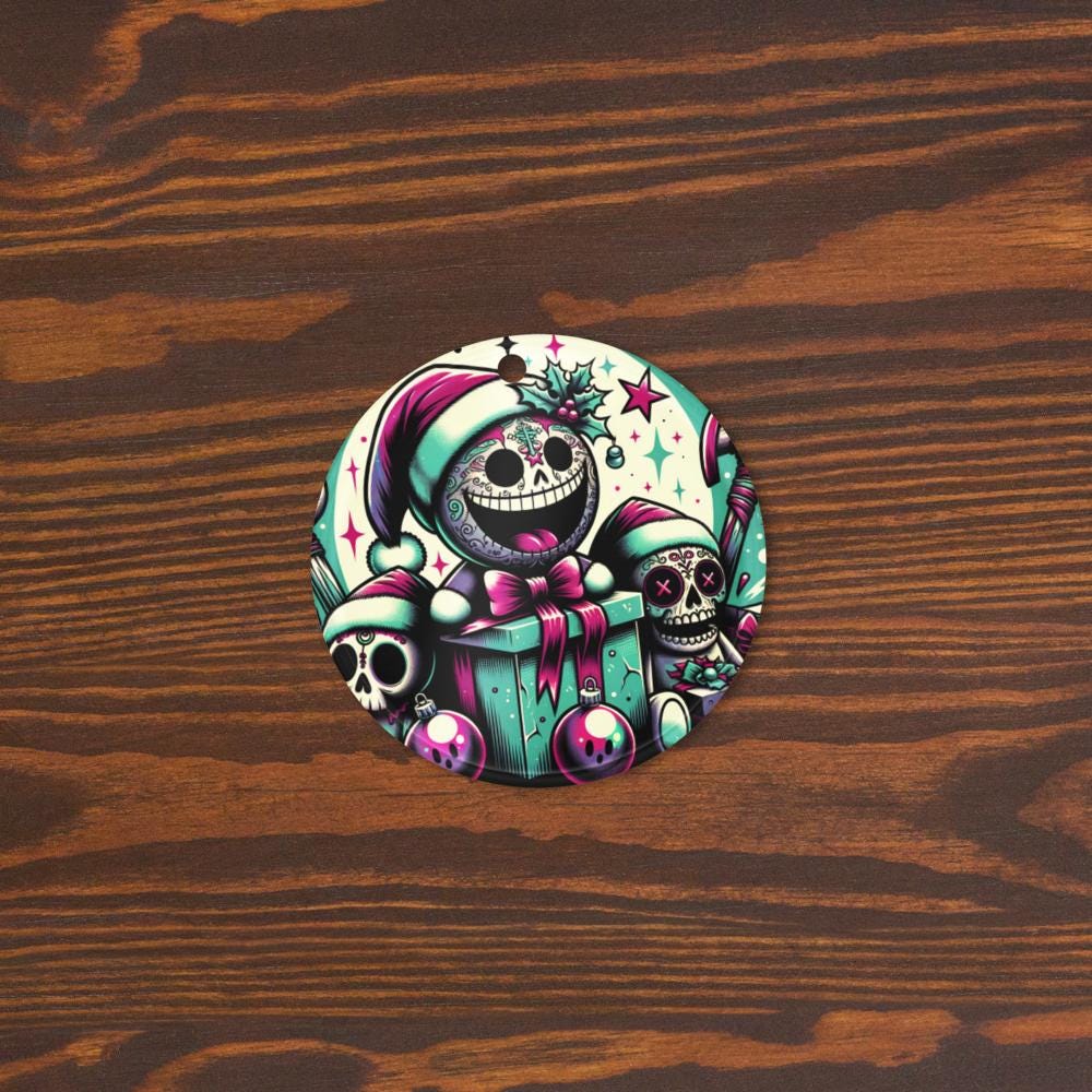 Cute Horror Holiday Christmas Haunted Voodoo Doll Weirdcore Goth Grunge Acrylic Xmas Ornament